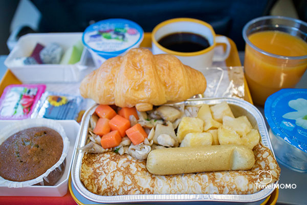 Breakfast in economy class, Bhutan Airlines