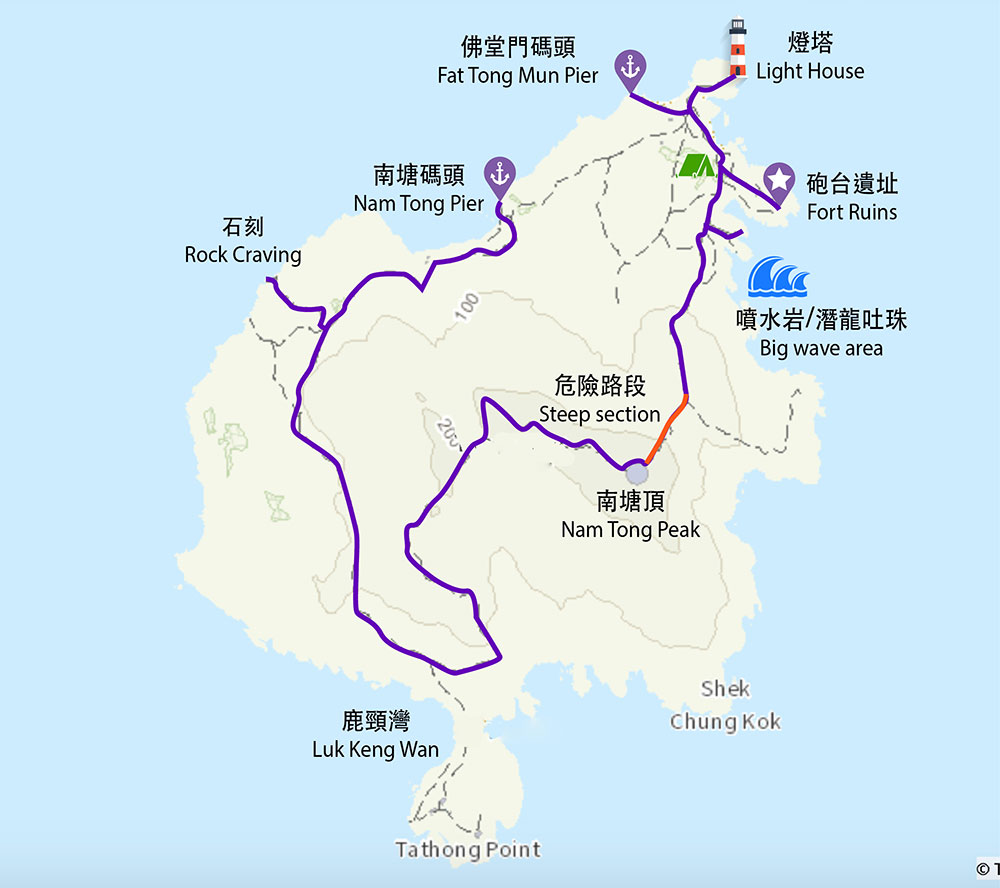 Tung Lung Chau map 東龍島地圖